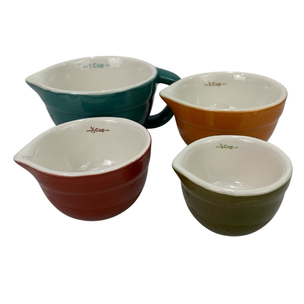 Colorful Ceramic Measuring Cups Set from Madison York NEW - Picture 2 of 4